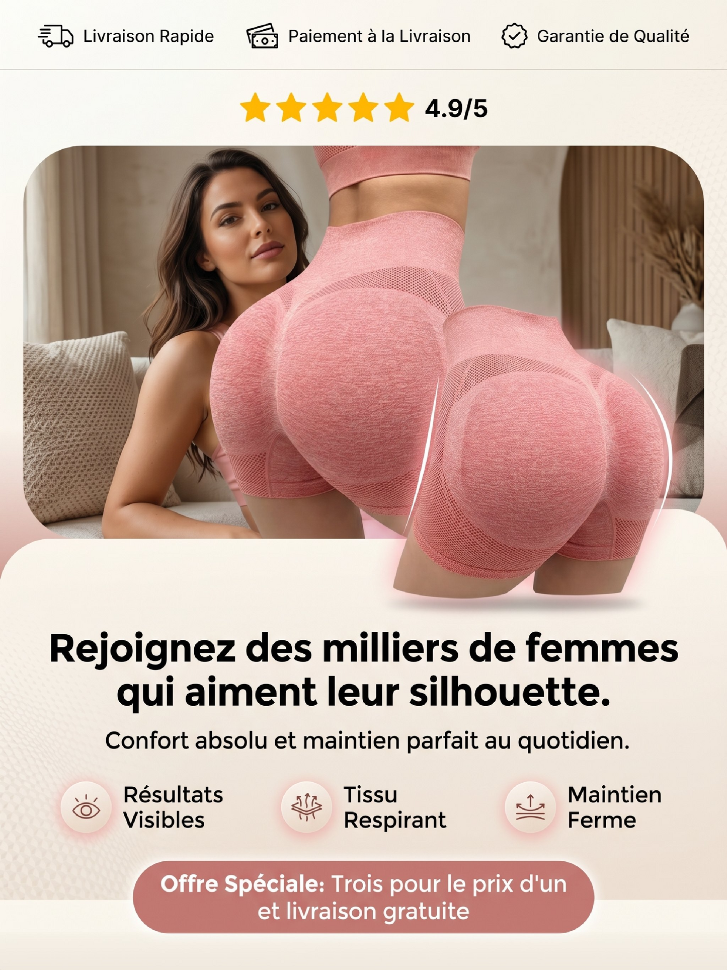 Short de sport confortable pour un usage quotidien