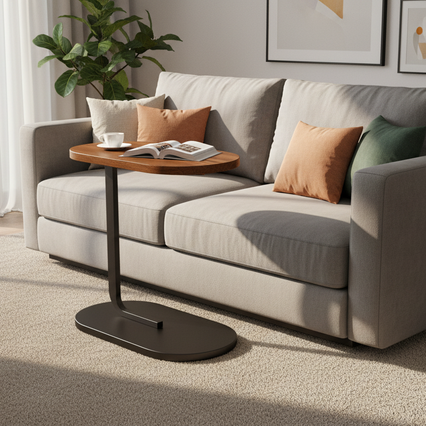 طاولة جانبية بجانب الأريكة